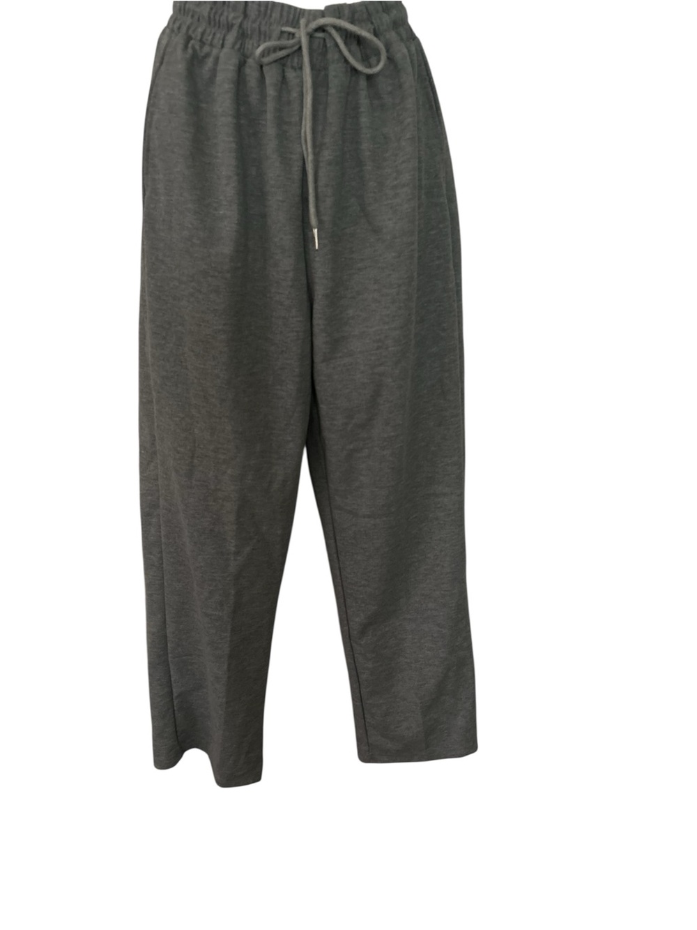 Gray Wide Leg Sweatpants Drawstring Lounge Pants Size M